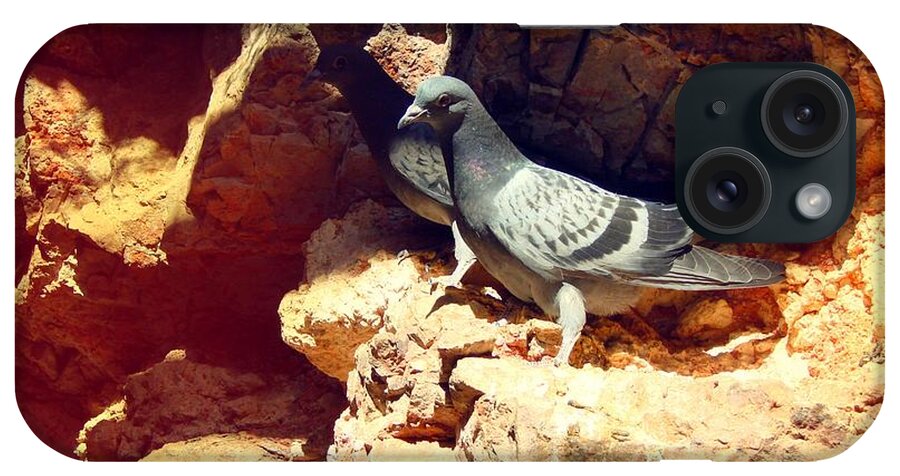 Pigeons iPhone Case featuring the digital art Silver birds by Carol Oufnac Mahan