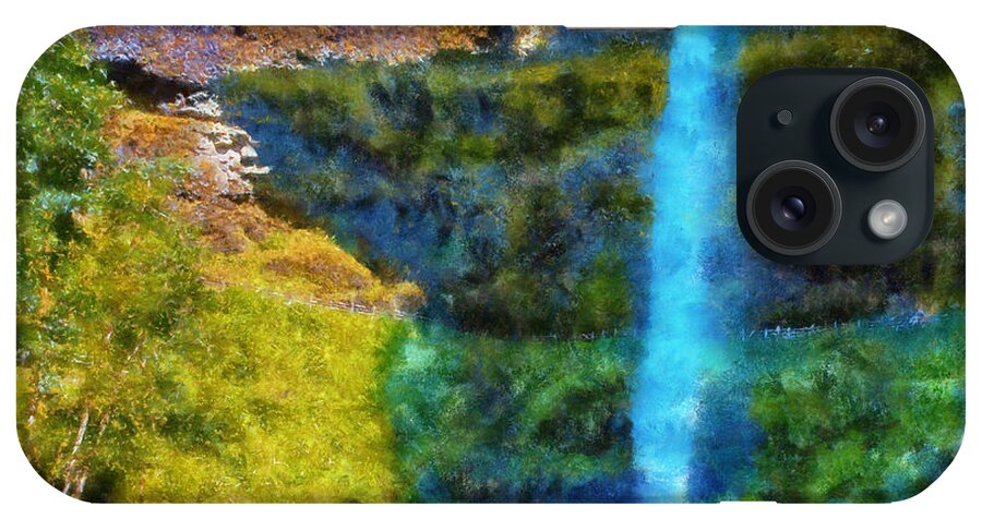 South Falls iPhone Case featuring the digital art Silver Falls South Falls by Kaylee Mason