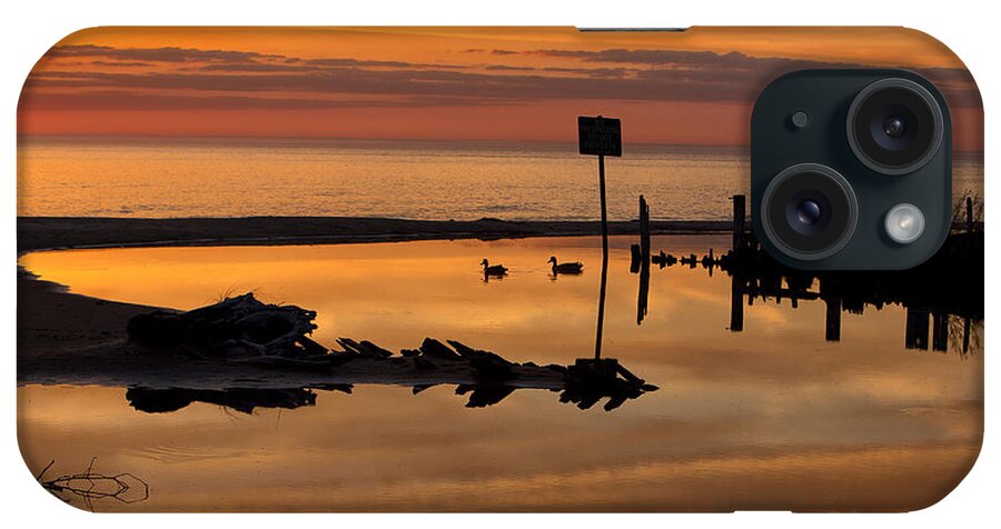 Steve White iPhone Case featuring the photograph Silver Lake Channel into Lake Michigan by Steve White
