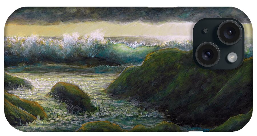 Ocean Scene iPhone Case featuring the painting Silver Lining by Marc Dmytryshyn
