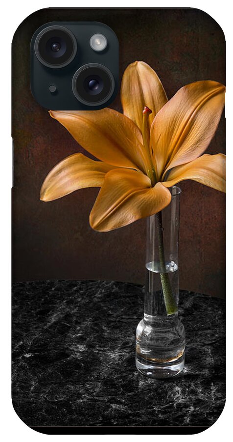 Flower iPhone Case featuring the photograph Single Asiatic Lily in Vase by Endre Balogh