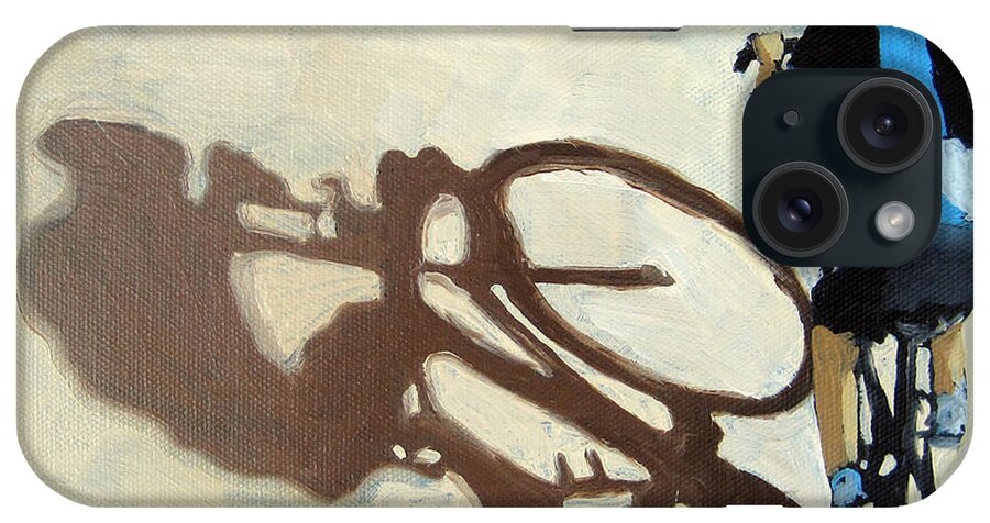 Bicycling iPhone Case featuring the painting Single Focus bicycle art by Linda Apple