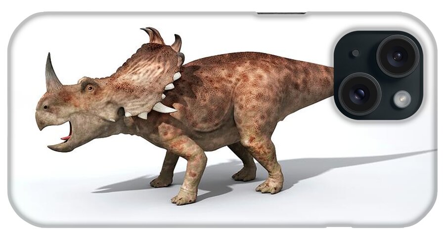 Sinoceratops iPhone Case featuring the photograph Sinoceratops Male Dinosaur by Jose Antonio Penas/science Photo Library