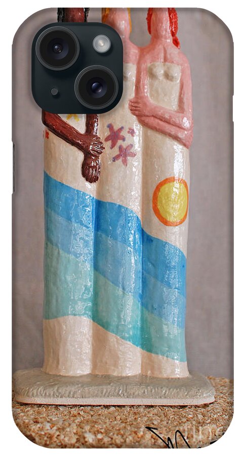Sculpture iPhone Case featuring the sculpture Sisters Of The Sea by Art Mantia