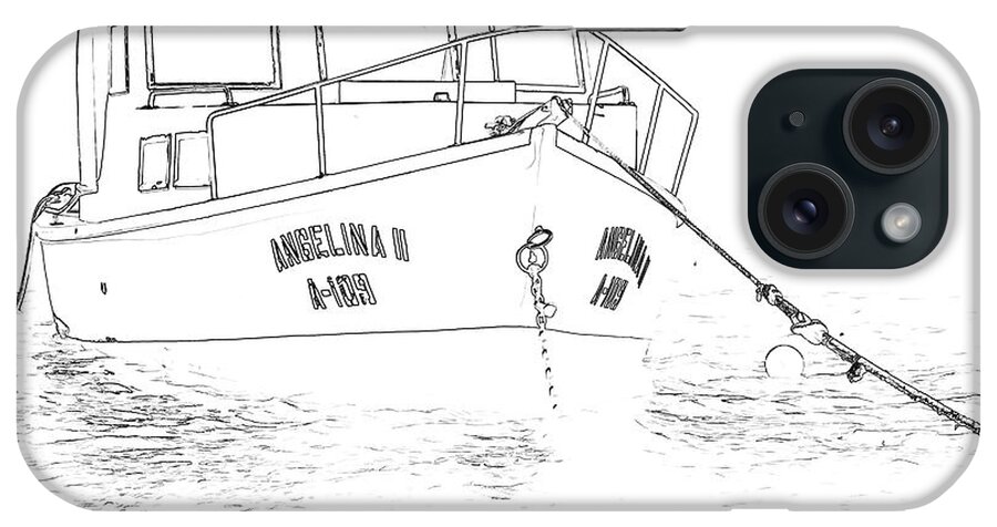 109 iPhone Case featuring the photograph Sketch of the Fishing Boat of Aruba Angelina by David Letts