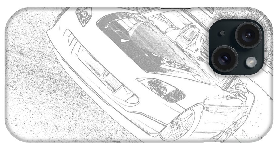 Sketch iPhone Case featuring the mixed media Sketched S2000 by Eric Liller