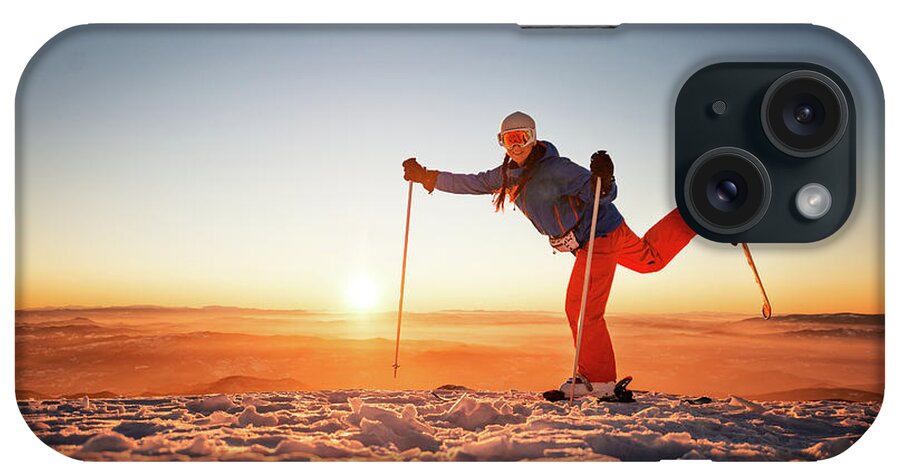 Ski Pole iPhone Case featuring the photograph Ski Exercise by Extreme-photographer
