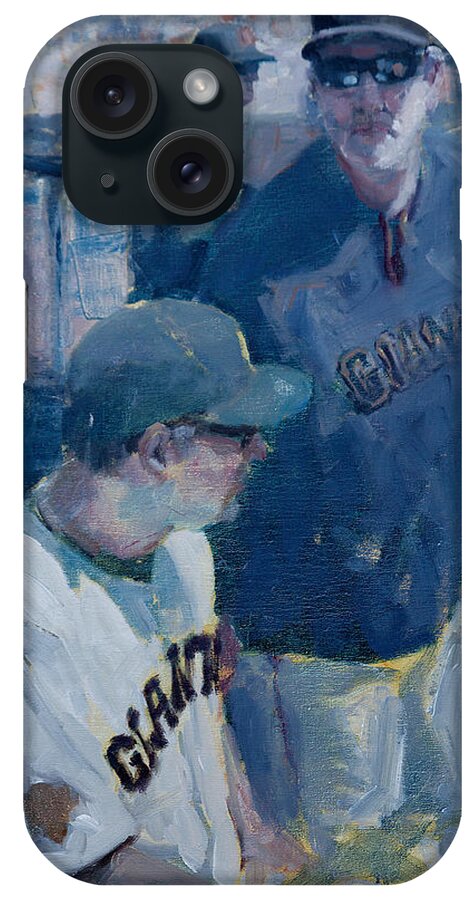 Bruce Bochy iPhone Case featuring the painting Skipper at the Helm by Darren Kerr