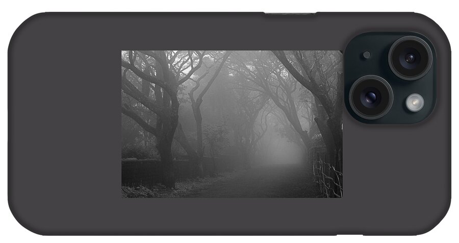 Fog iPhone Case featuring the photograph SKC 0077 A romatic path by Sunil Kapadia