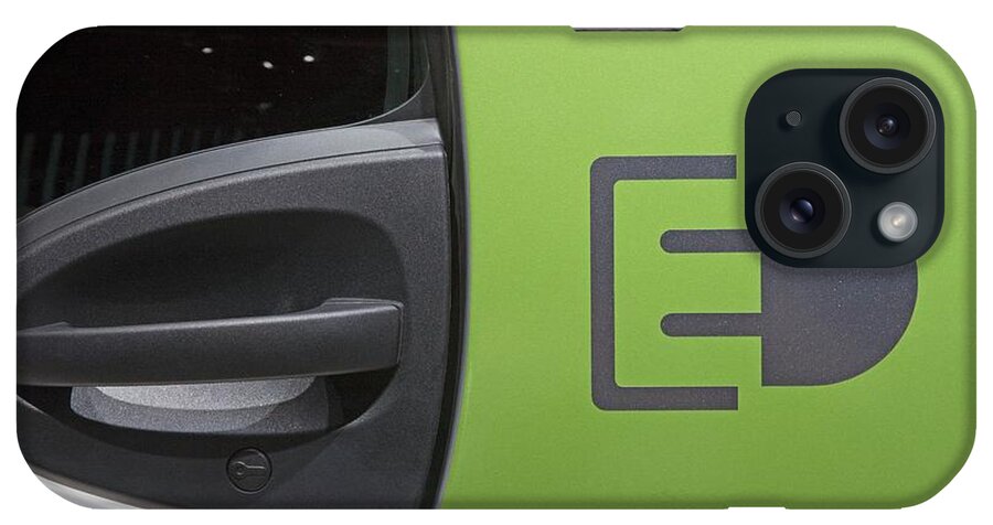 Smart Fortwo iPhone Case featuring the photograph Smart Fortwo Electric Car by Jim West