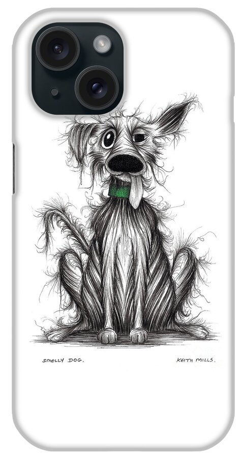 Smelly Dog iPhone Case featuring the drawing Smelly dog by Keith Mills