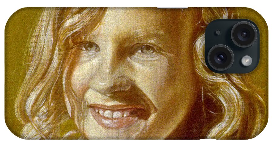 Girl Smiling iPhone Case featuring the painting Smiling Girl by Robert Tracy