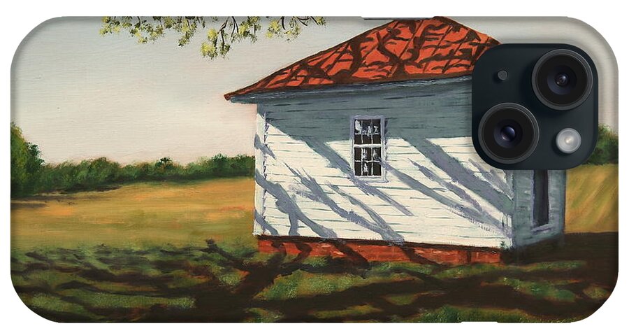 Painting iPhone Case featuring the painting Smokehouse by Alan Mager