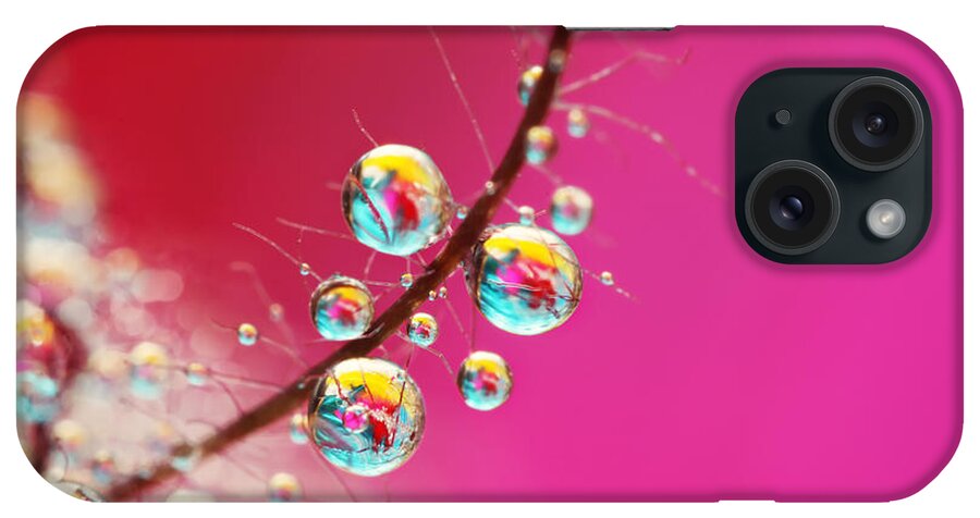 Water iPhone Case featuring the photograph Smoking Pink Drops by Sharon Johnstone