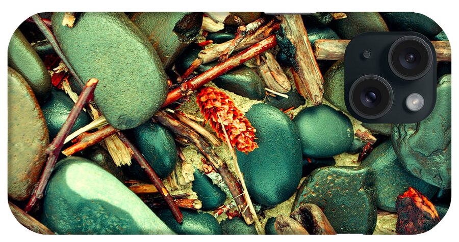 Beach Debris iPhone Case featuring the photograph Smooth Beach Rocks by Bonnie Bruno