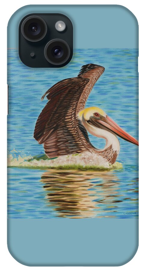 Pelican iPhone Case featuring the painting Smooth Landing by Jill Ciccone Pike