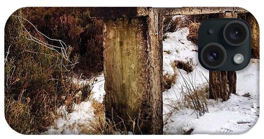Glendalough iPhone Case featuring the photograph Snow & Bench. #glendalough #wicklow by David Lynch