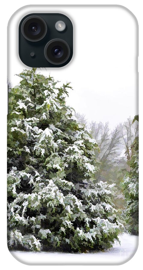 Nature iPhone Case featuring the photograph Snow Laden - Digital effect 1 by Debbie Portwood