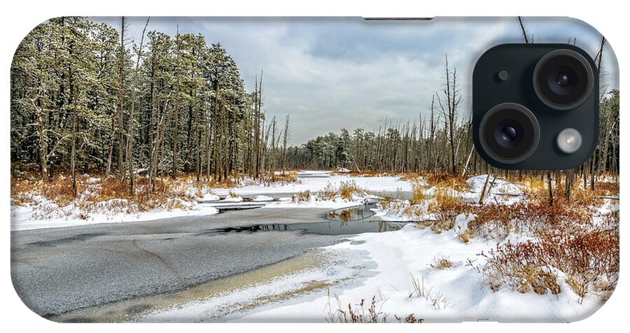 New Jersey iPhone Case featuring the photograph Snow on Roberts Branch by Louis Dallara