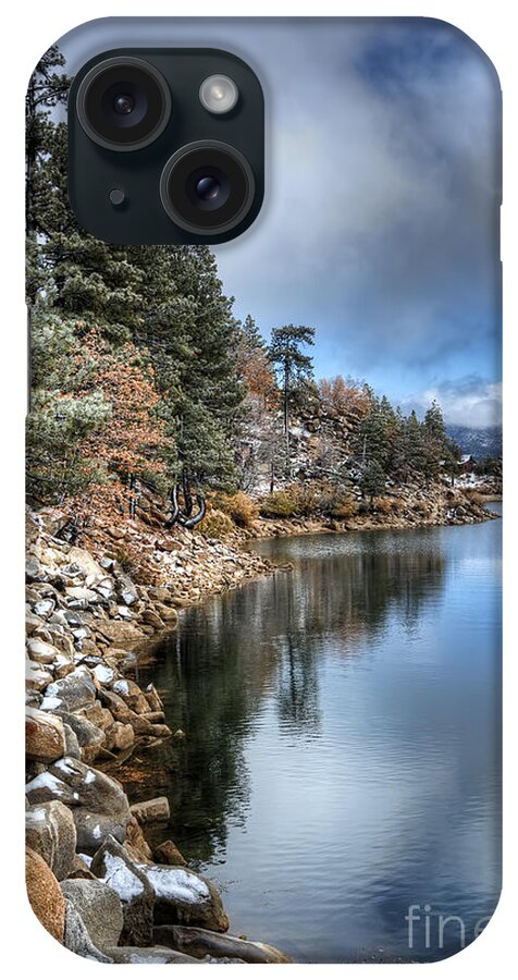 Snow iPhone Case featuring the photograph Snow On The Lake by Eddie Yerkish