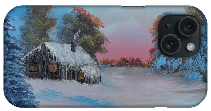 Landscape iPhone Case featuring the painting Snowbound.....but Gorgeous by Bob Williams