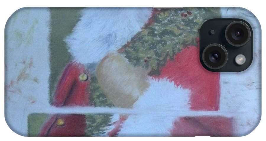Santa iPhone Case featuring the painting S'nta Claus by Claudia Goodell