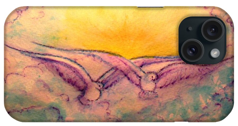 Birds iPhone Case featuring the painting Soaring High Like Eagles 7 by Hazel Holland