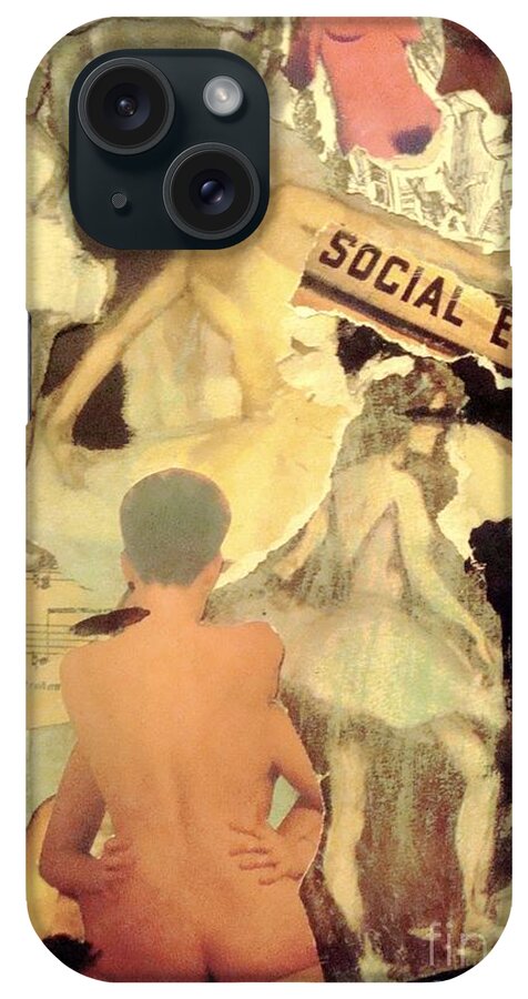 Collage iPhone Case featuring the mixed media Social Evil by Bellavia