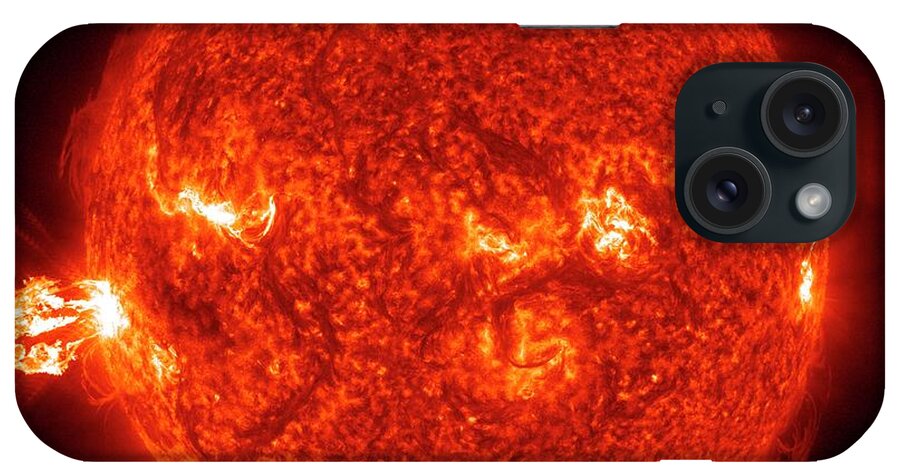 Sun iPhone Case featuring the photograph Solar Flare by Nasa/gsfc-svs/sdo Science Team/virtual Solar Observatory
