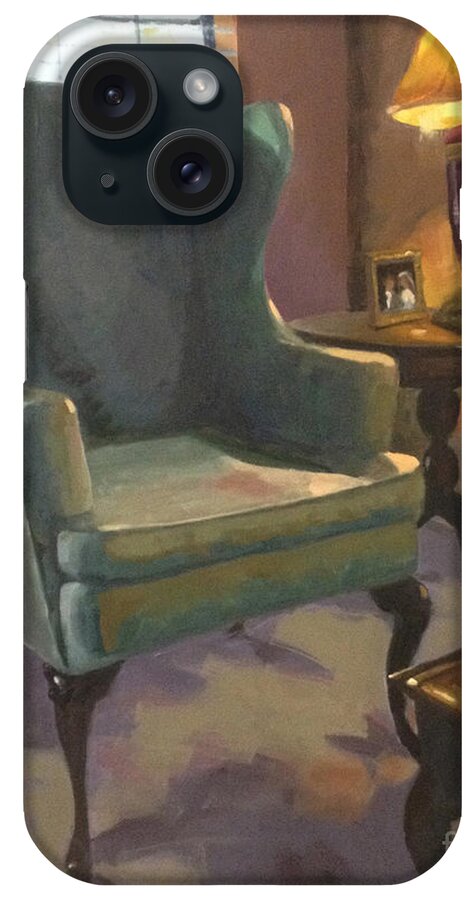 Chair iPhone Case featuring the painting SOLD- Call of Light by Nancy Parsons