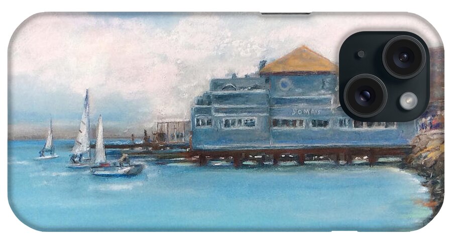 Sausalito iPhone Case featuring the painting Soma's Restaurant by Hilda Vandergriff
