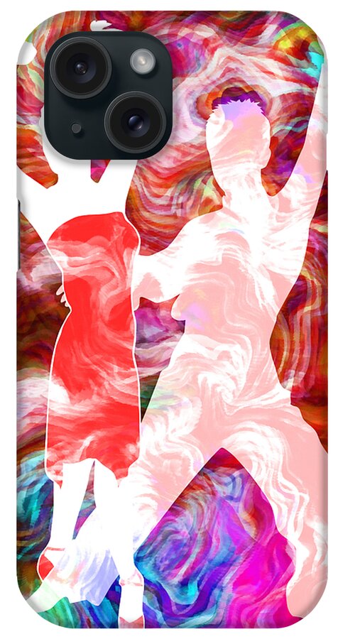 Abstract iPhone Case featuring the mixed media Some Like It Hot 3 by Angelina Tamez