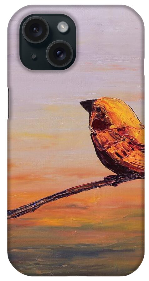 Sparrow iPhone Case featuring the painting Songbird Series 1 by Carolyn Doe