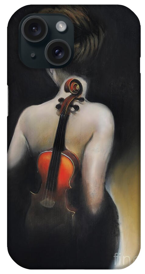 Red Violin iPhone Case featuring the painting Songs From the Red Violin by Steven Nakamura