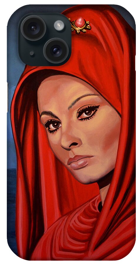 Sophia Loren iPhone Case featuring the painting Sophia Loren 2 by Paul Meijering