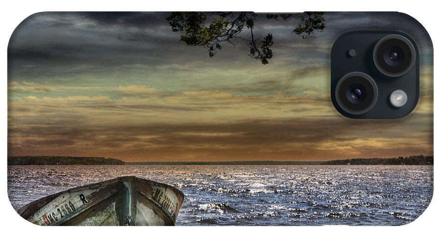Evie iPhone Case featuring the photograph South Manistique Lake with Rowboat by Evie Carrier