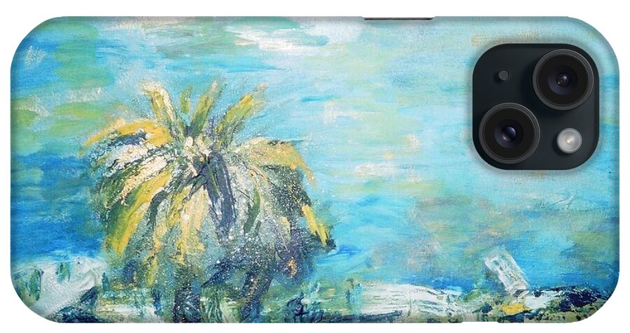 Seascape iPhone Case featuring the painting South of France  Juan les Pins by Fereshteh Stoecklein