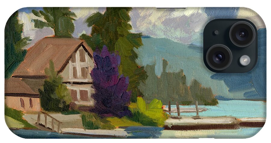 South Shore iPhone Case featuring the painting South Shore Big Bear Lake by Diane McClary