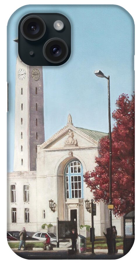 Southampton iPhone Case featuring the painting Southampton Civic Center public building by Martin Davey