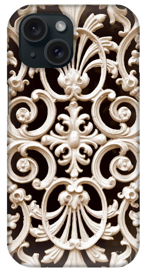 Ironwork iPhone Case featuring the photograph Southern Ironwork in Sepia by Carol Groenen