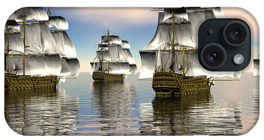 Tall Ships iPhone Case featuring the digital art Spanish armada by Claude McCoy