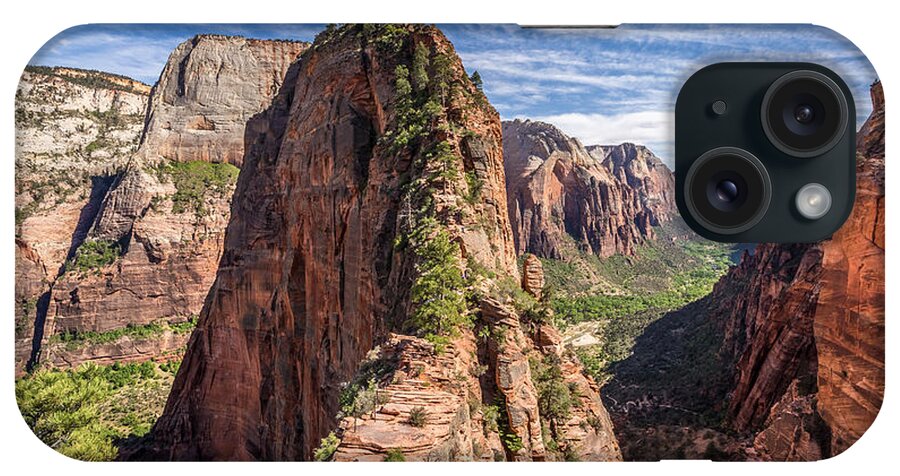 Angels Landing iPhone Case featuring the photograph Spectacular hike Angel's Landing Zion by Pierre Leclerc Photography