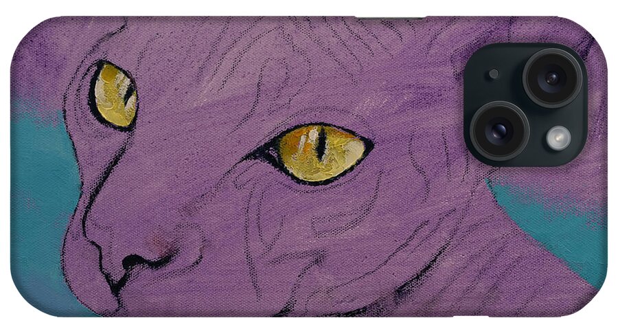Art iPhone Case featuring the painting Purple Sphynx by Michael Creese
