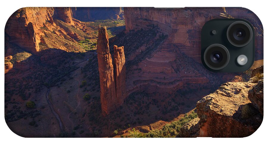 Spider Rock iPhone Case featuring the photograph Spider Rock Sunrise by Alan Vance Ley