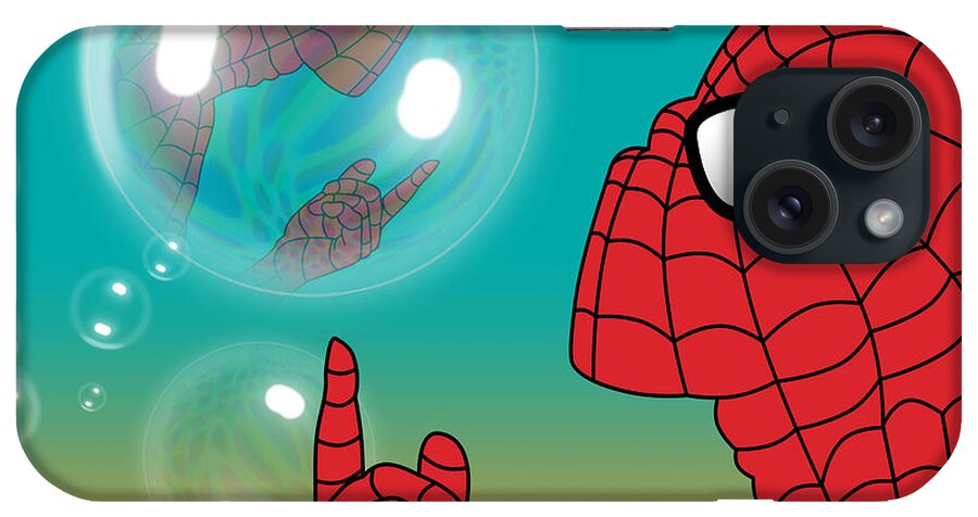 Pop Culture iPhone Case featuring the digital art Spiderman bulb by Mark Ashkenazi
