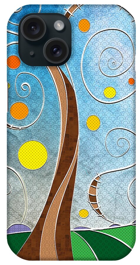 Stylized Landscape iPhone Case featuring the digital art Spiralscape by Shawna Rowe