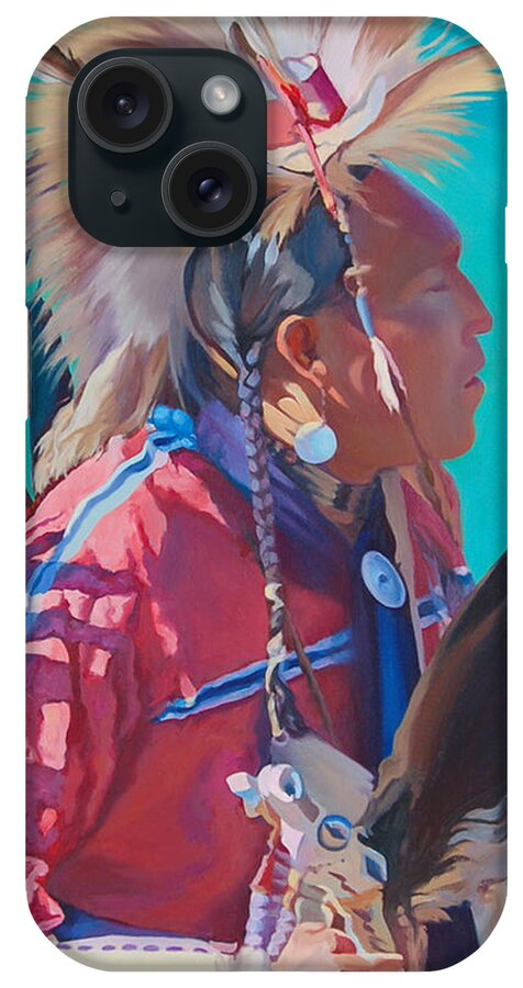 Native American iPhone Case featuring the painting Spirit of the Dance by Christine Lytwynczuk