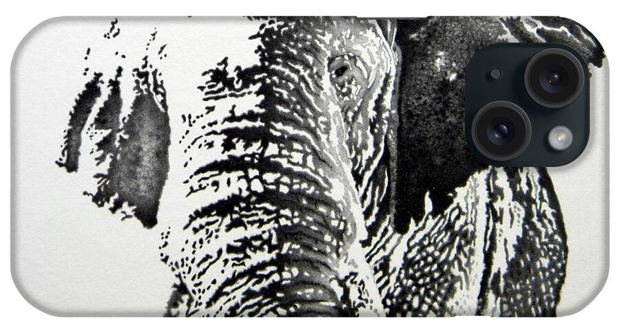 Elephant iPhone Case featuring the drawing Spirit of the Serengeti by Stirring Images