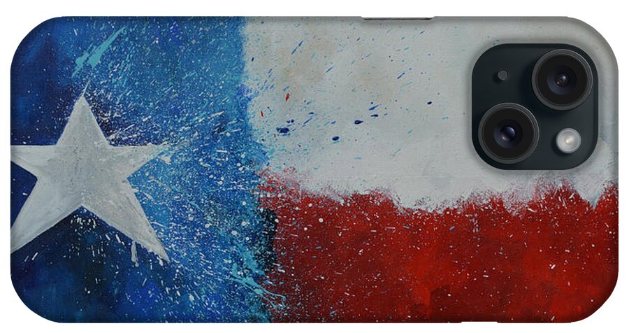 Texas Flag iPhone Case featuring the painting Splash of Texas by Patti Schermerhorn