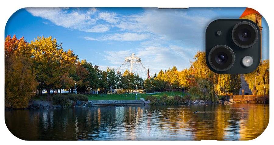 America iPhone Case featuring the photograph Spokane Reflections by Inge Johnsson